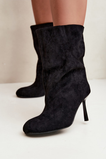 Schwarze Stiefeletten mit schmalen Absätzen Slouchy Penrose