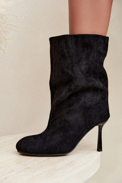 Schwarze Stiefeletten mit schmalen Absätzen Slouchy Penrose