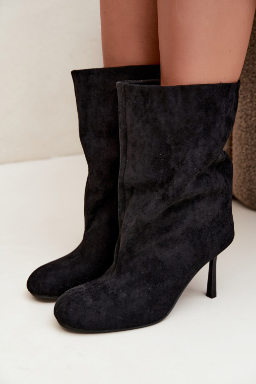 Schwarze Stiefeletten mit schmalen Absätzen Slouchy Penrose