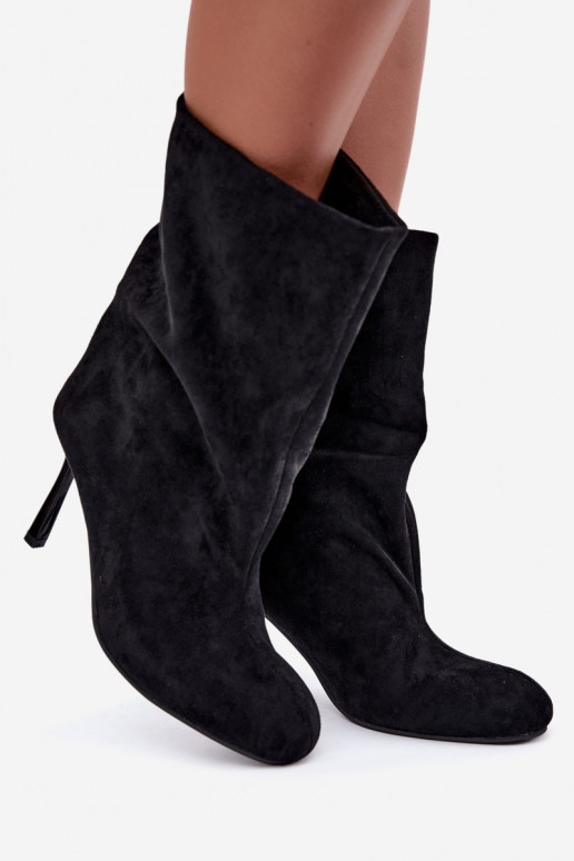 Schwarze Stiefeletten mit schmalen Absätzen Slouchy Penrose