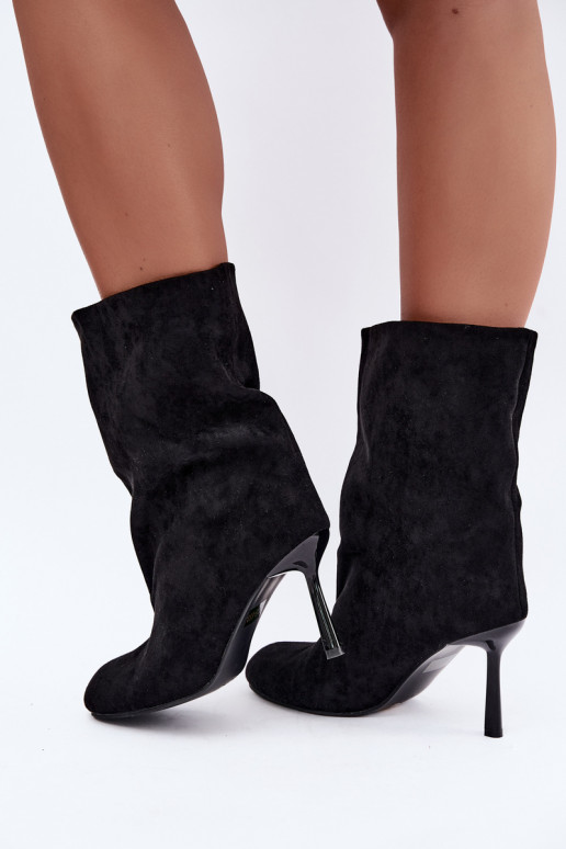 Schwarze Stiefeletten mit schmalen Absätzen Slouchy Penrose