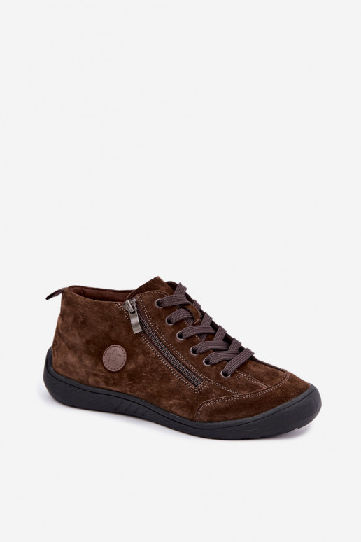 Damen Schuhe aus schokoladenfarbenem Kunstveloursleder Brindle