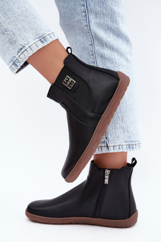 Schwarze Lederschuhe Barefoot Altie