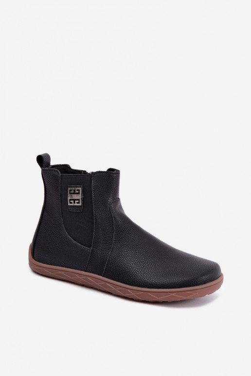 Schwarze Lederschuhe Barefoot Altie