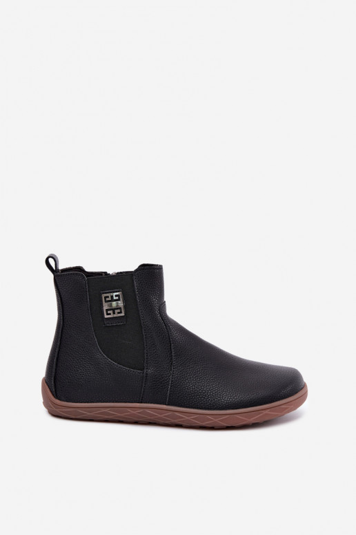 Schwarze Lederschuhe Barefoot Altie