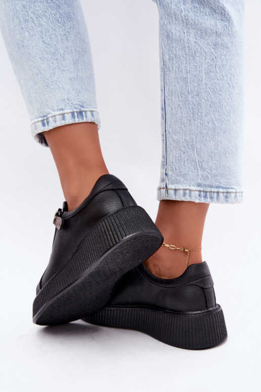 Damen-Sneaker mit Plattform aus schwarzem Kunstleder Corisa
