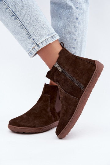 Schokoladenfarbene Wildlederschuhe Barefoot Altie 2