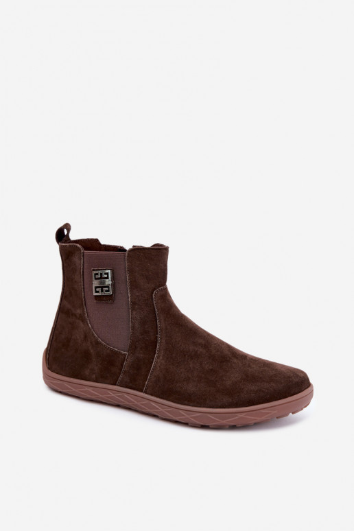 Schokoladenfarbene Wildlederschuhe Barefoot Altie