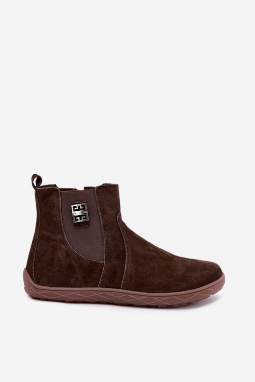 Schokoladenfarbene Wildlederschuhe Barefoot Altie
