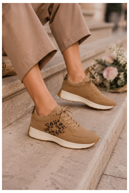 Damen-Sneaker LOTTO 2401931U CALENTO in Braun mit Leopardenmuster