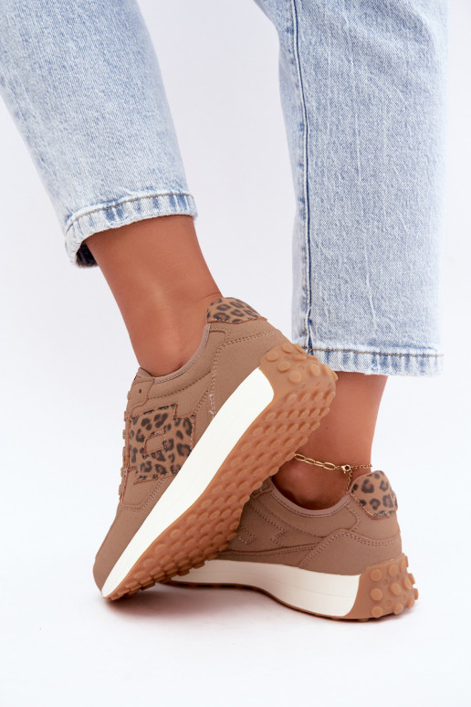 Damen-Sneaker LOTTO 2401931U CALENTO in Braun mit Leopardenmuster
