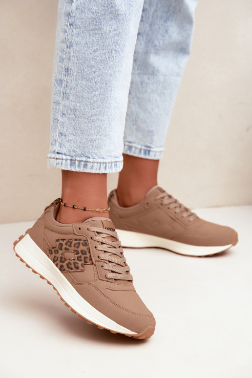 Damen-Sneaker LOTTO 2401931U CALENTO in Braun mit Leopardenmuster
