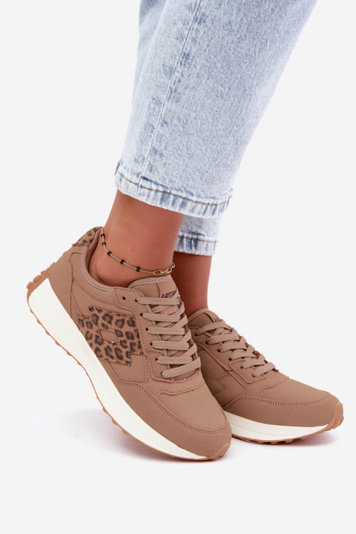 Damen-Sneaker LOTTO 2401931U CALENTO in Braun mit Leopardenmuster