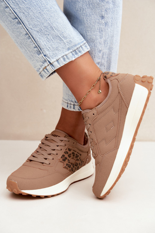 Damen-Sneaker LOTTO 2401931U CALENTO in Braun mit Leopardenmuster