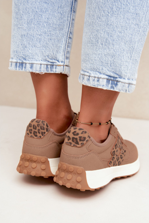 Damen-Sneaker LOTTO 2401931U CALENTO in Braun mit Leopardenmuster