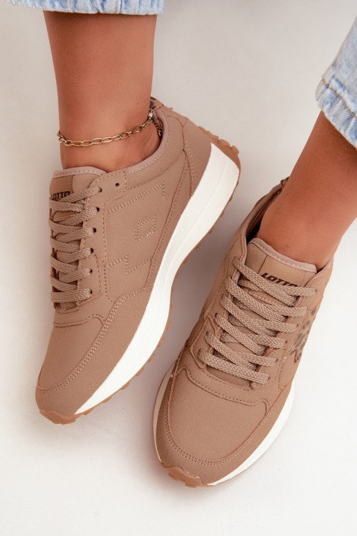 Damen-Sneaker LOTTO 2401931U CALENTO in Braun mit Leopardenmuster