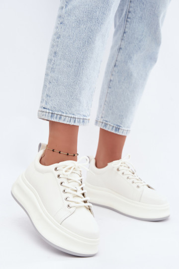 Weiße Damen Sneaker mit Plateau GOE SS2N4021 2