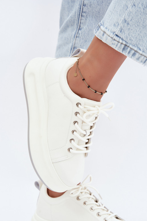Weiße Damen Sneaker mit Plateau GOE SS2N4021