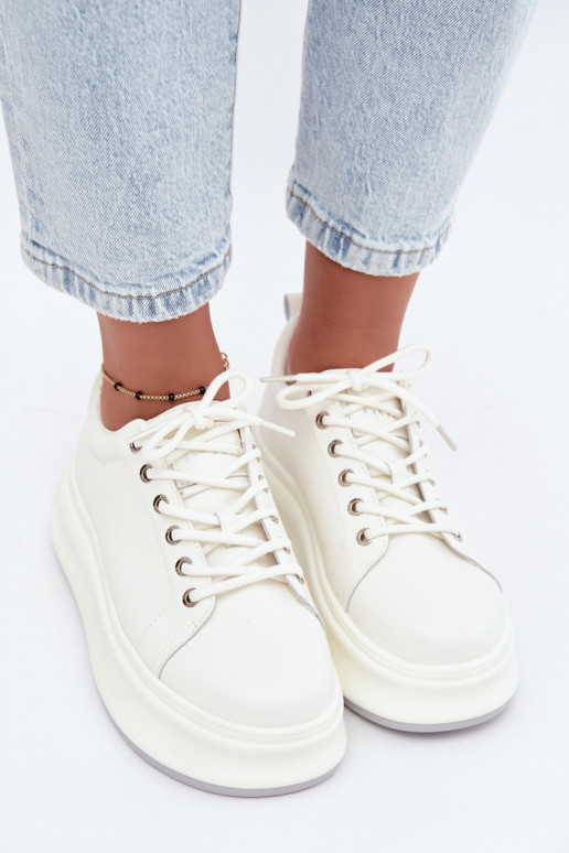 Weiße Damen Sneaker mit Plateau GOE SS2N4021
