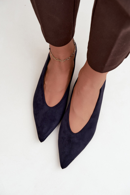 Dunkelblaue Wildlederschuhe mit Kitten Heel Nuretta