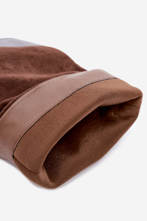 Braune zerknitterte Slipper Stiefeletten auf Blockabsatz Cazela