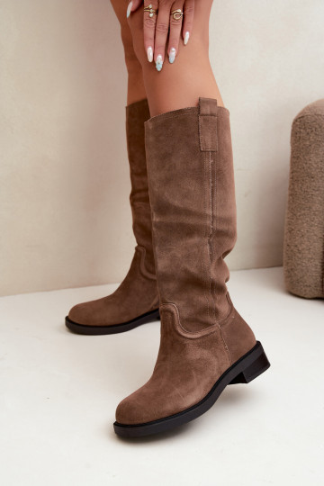 Braune gefütterte Veloursleder Stiefel Ashmere 2