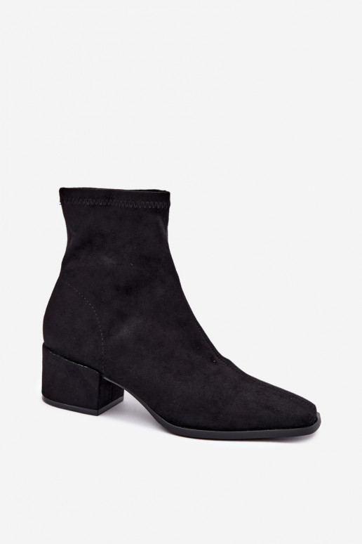 Damen Stiefeletten mit Absatz Typ Klocek in schwarzer Farbe Rosley