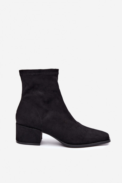 Damen Stiefeletten mit Absatz Typ Klocek in schwarzer Farbe Rosley
