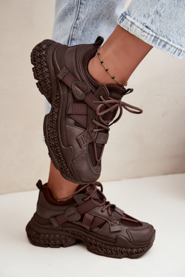 Sneaker mit Streifen in Schokoladenfarbe Ellery