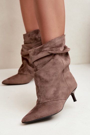 slouchy Stiefeletten mit Absatz in Khaki Farren 2