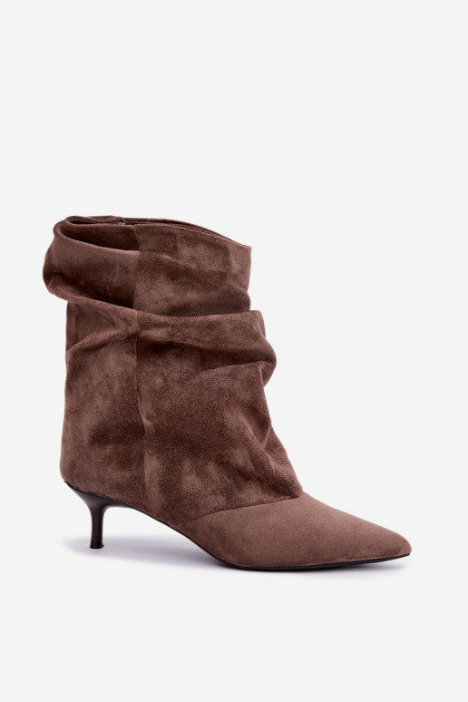 slouchy Stiefeletten mit Absatz in Khaki Farren