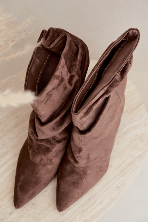 slouchy Stiefeletten mit Absatz in Khaki Farren