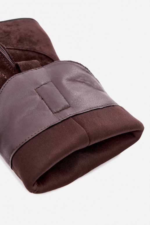 lange Cowboy-Stiefel mit Absatz in Schokoladenfarbe INesly