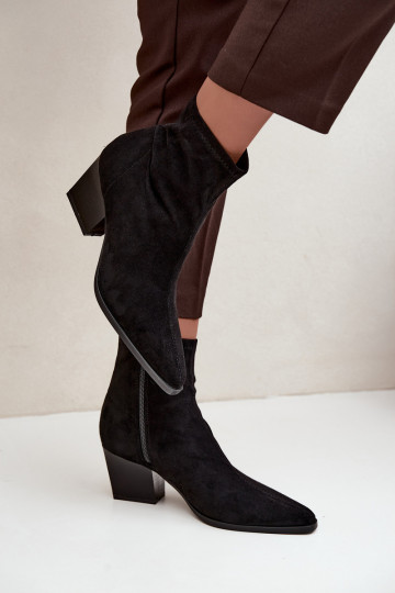 damen Stiefeletten mit schrägen Absätzen in Schwarz Atina 2