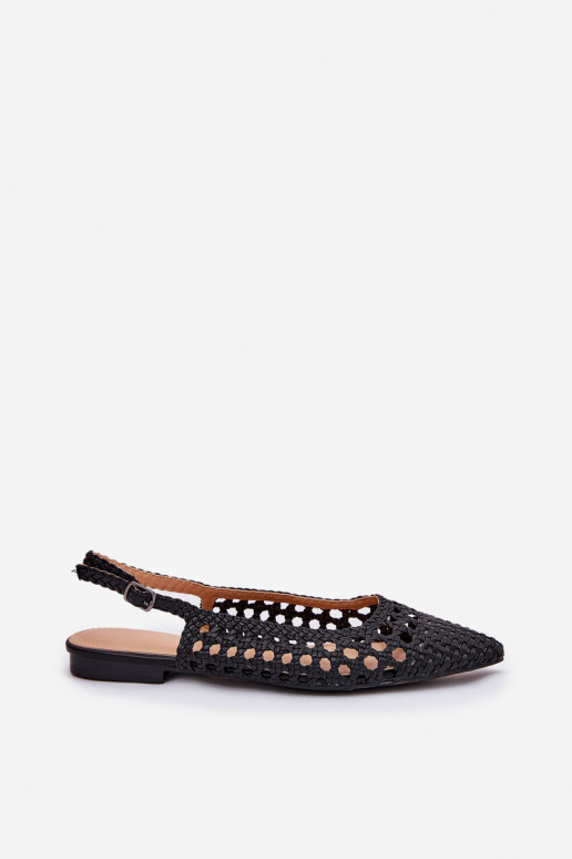 Ballerinas mit breiten Absätzen in schwarz