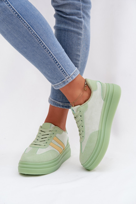 Grüne Damen-Sneaker mit Plattform Galleria