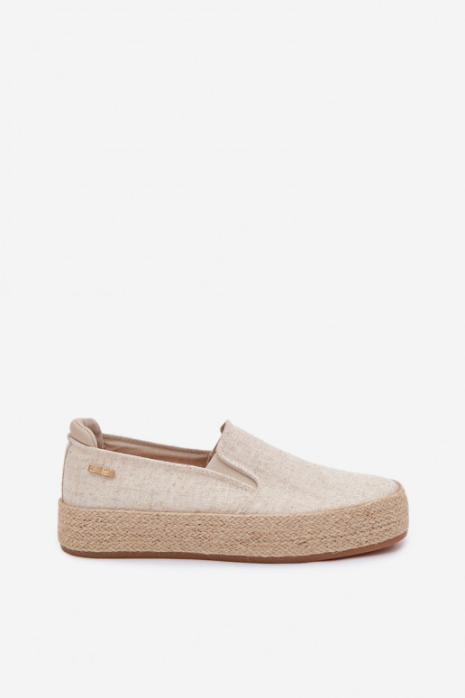 Sandfarbene Espadrilles mit Plattform Big Star TT274089