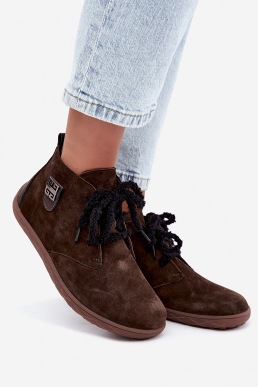 Faux-Suede Barefoot-Schuhe für Frauen in Schokoladenfarbe Abera
