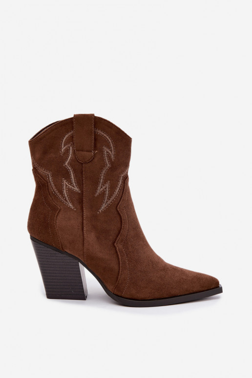Cowboy-Stil Stiefeletten für Frauen mit Absätzen in brauner Farbe Berella