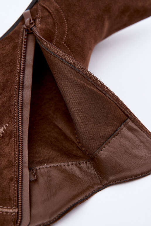 Cowboy-Stil Stiefeletten für Frauen mit Absätzen in brauner Farbe Berella