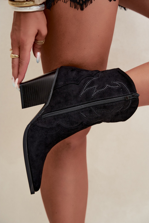 Cowboy-Stil Stiefeletten für Frauen mit Absätzen in schwarzer Farbe Berella