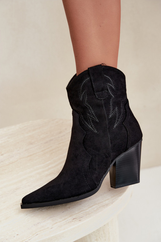 Cowboy-Stil Stiefeletten für Frauen mit Absätzen in schwarzer Farbe Berella