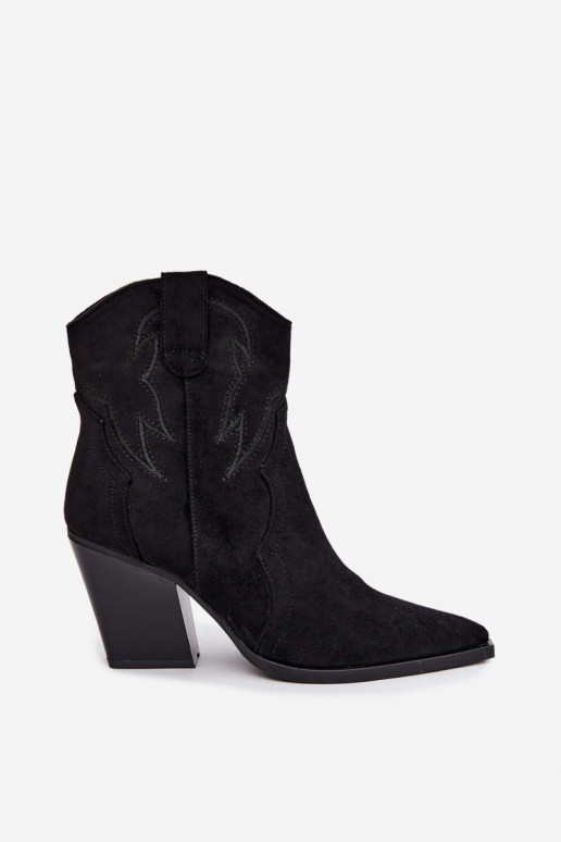 Cowboy-Stil Stiefeletten für Frauen mit Absätzen in schwarzer Farbe Berella