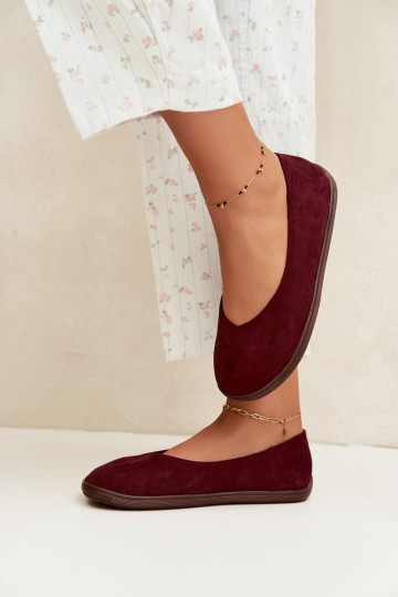 Damen Ballerinas Barefoot in Bordeauxfarbe Hollin