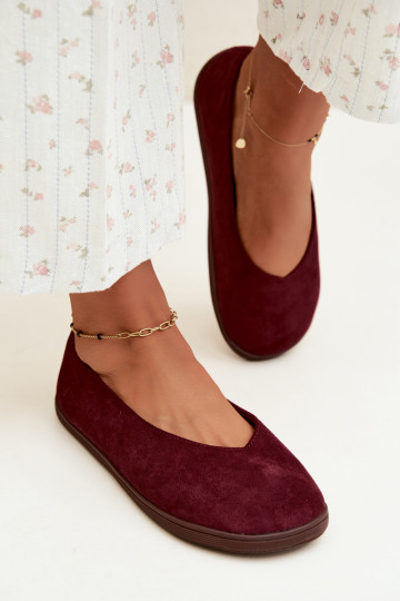 Damen Ballerinas Barefoot in Bordeauxfarbe Hollin 2