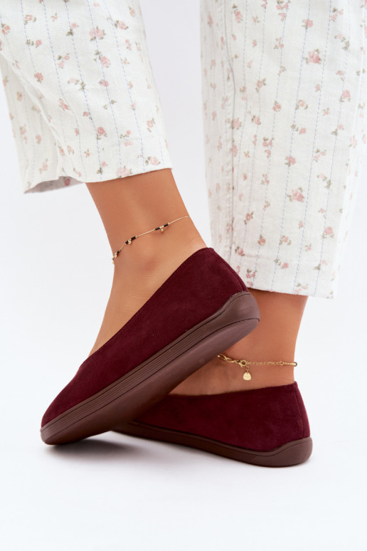 Damen Ballerinas Barefoot in Bordeauxfarbe Hollin