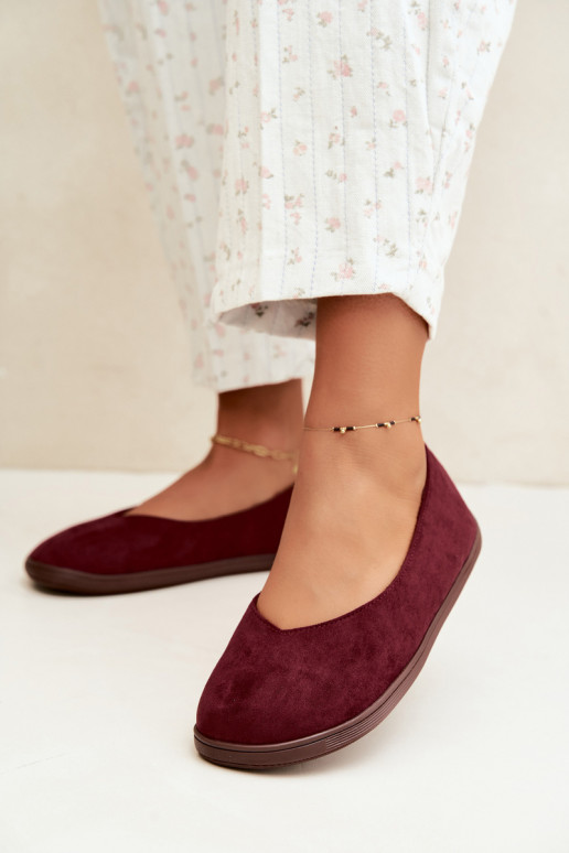 Damen Ballerinas Barefoot in Bordeauxfarbe Hollin