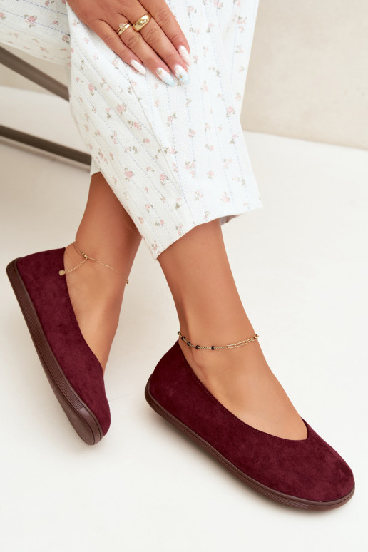 Damen Ballerinas Barefoot in Bordeauxfarbe Hollin