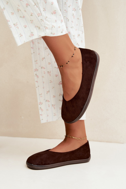 Damen Ballerinas Barefoot in Schokoladenfarbe Hollin