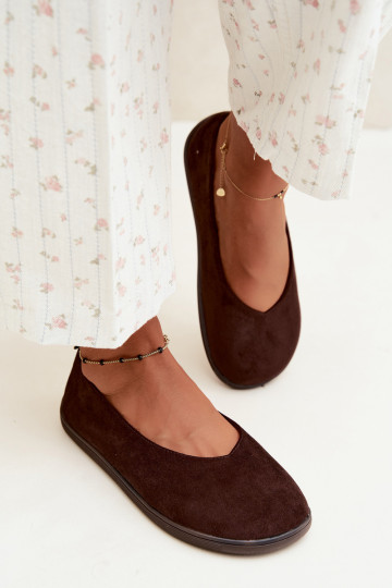 Damen Ballerinas Barefoot in Schokoladenfarbe Hollin 2